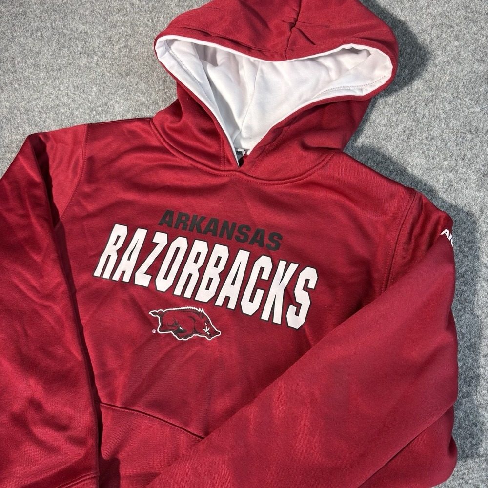 Arkansas Razorbacks Hoodie Youth Large 16-18 Red NCAA Colosseum Pullover Sports